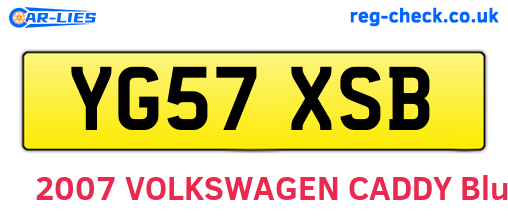 YG57XSB are the vehicle registration plates.