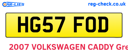 HG57FOD are the vehicle registration plates.