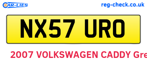 NX57URO are the vehicle registration plates.