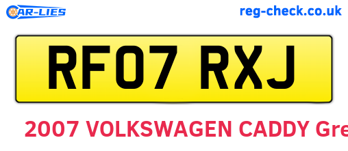RF07RXJ are the vehicle registration plates.