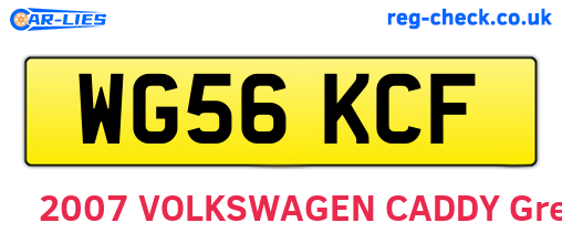 WG56KCF are the vehicle registration plates.