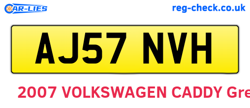 AJ57NVH are the vehicle registration plates.