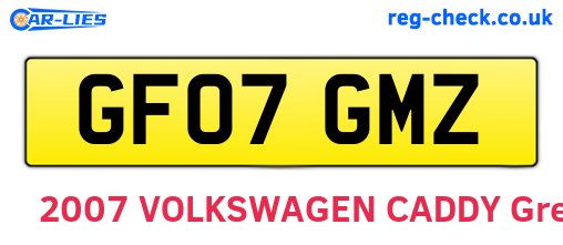 GF07GMZ are the vehicle registration plates.