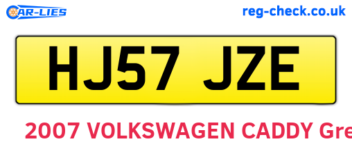 HJ57JZE are the vehicle registration plates.