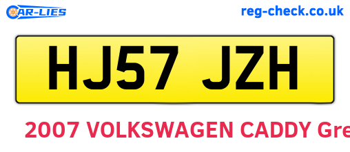 HJ57JZH are the vehicle registration plates.