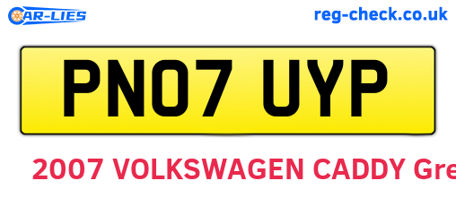PN07UYP are the vehicle registration plates.