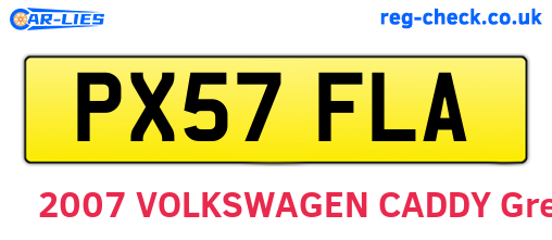 PX57FLA are the vehicle registration plates.