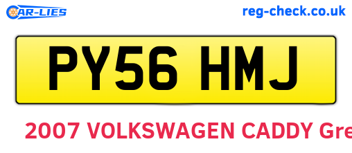 PY56HMJ are the vehicle registration plates.