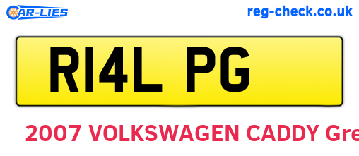 R14LPG are the vehicle registration plates.