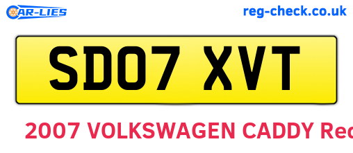 SD07XVT are the vehicle registration plates.