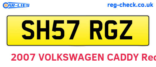 SH57RGZ are the vehicle registration plates.