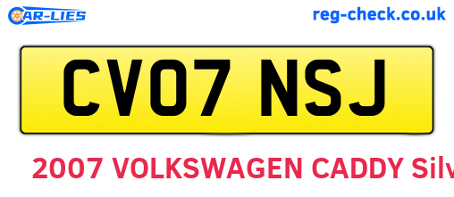 CV07NSJ are the vehicle registration plates.