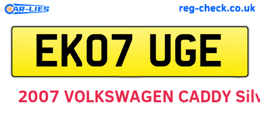 EK07UGE are the vehicle registration plates.