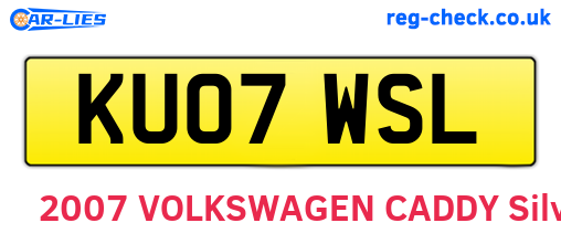 KU07WSL are the vehicle registration plates.