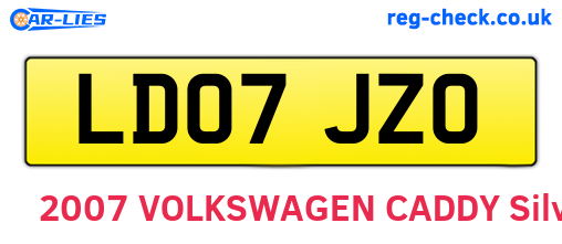 LD07JZO are the vehicle registration plates.
