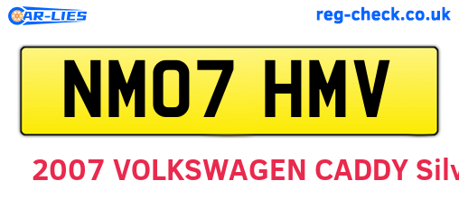 NM07HMV are the vehicle registration plates.