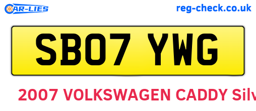 SB07YWG are the vehicle registration plates.