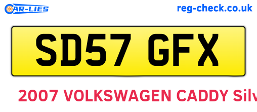 SD57GFX are the vehicle registration plates.