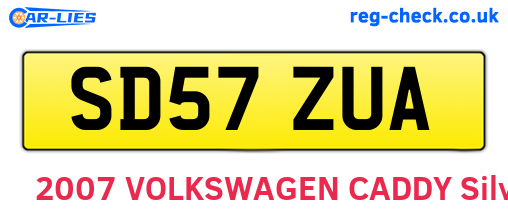 SD57ZUA are the vehicle registration plates.