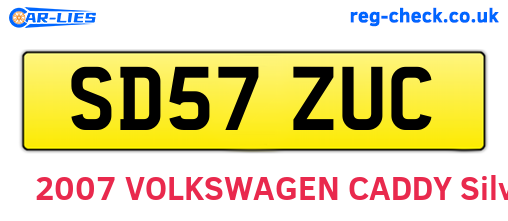 SD57ZUC are the vehicle registration plates.
