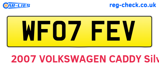 WF07FEV are the vehicle registration plates.