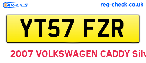 YT57FZR are the vehicle registration plates.