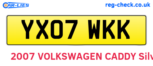 YX07WKK are the vehicle registration plates.