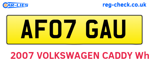 AF07GAU are the vehicle registration plates.