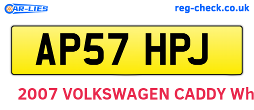 AP57HPJ are the vehicle registration plates.