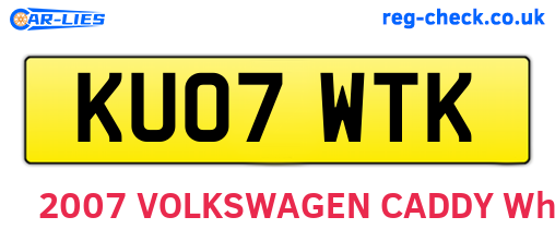 KU07WTK are the vehicle registration plates.