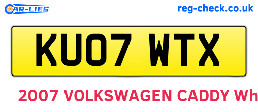 KU07WTX are the vehicle registration plates.