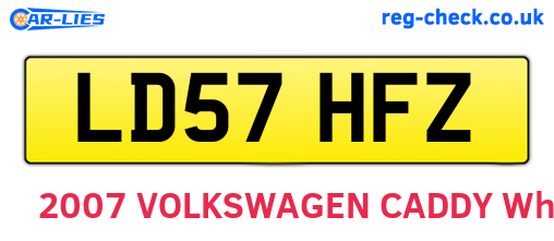 LD57HFZ are the vehicle registration plates.