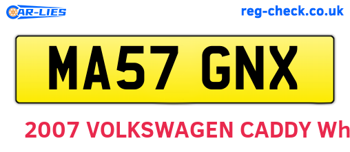 MA57GNX are the vehicle registration plates.