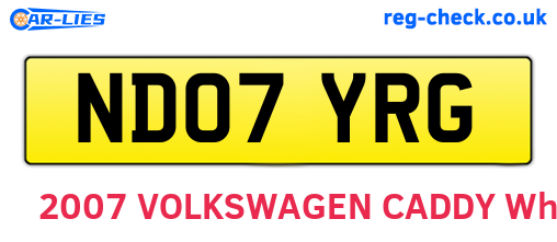 ND07YRG are the vehicle registration plates.