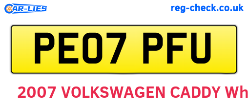 PE07PFU are the vehicle registration plates.