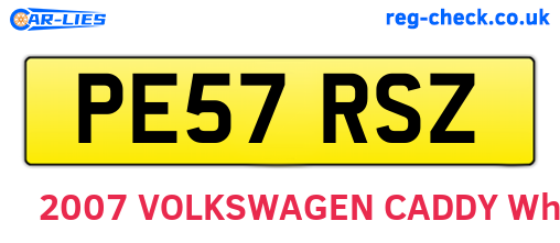 PE57RSZ are the vehicle registration plates.