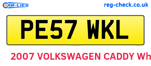 PE57WKL are the vehicle registration plates.