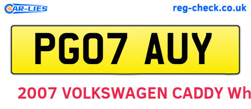 PG07AUY are the vehicle registration plates.