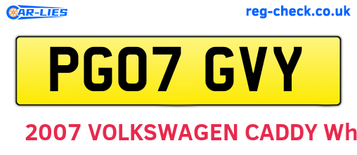 PG07GVY are the vehicle registration plates.