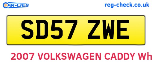 SD57ZWE are the vehicle registration plates.
