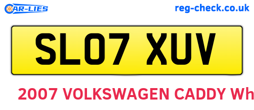 SL07XUV are the vehicle registration plates.