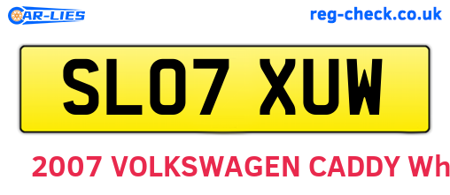 SL07XUW are the vehicle registration plates.