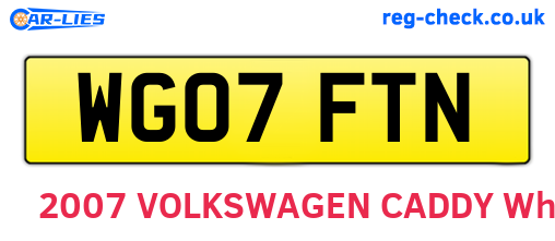 WG07FTN are the vehicle registration plates.