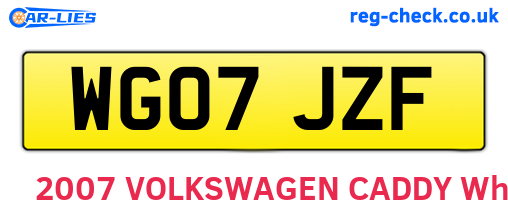 WG07JZF are the vehicle registration plates.
