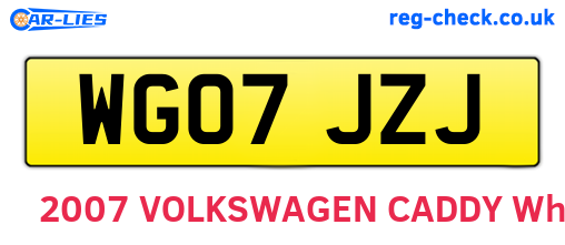 WG07JZJ are the vehicle registration plates.
