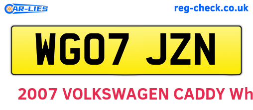 WG07JZN are the vehicle registration plates.