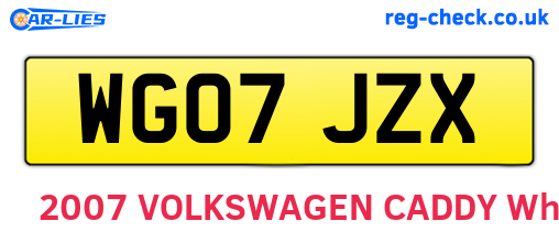 WG07JZX are the vehicle registration plates.