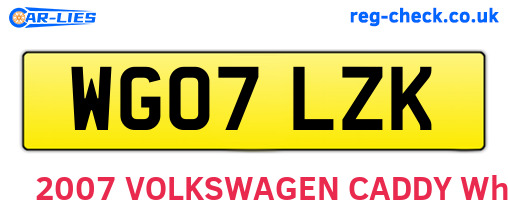 WG07LZK are the vehicle registration plates.