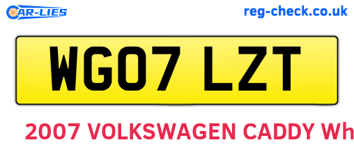 WG07LZT are the vehicle registration plates.