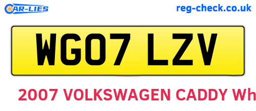 WG07LZV are the vehicle registration plates.
